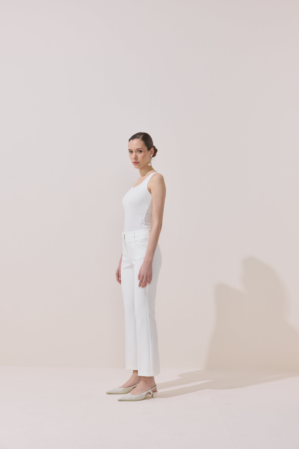 FLARE PANTOLON EKRU - 3