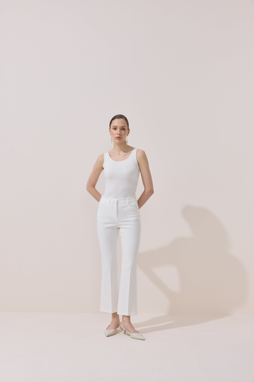 FLARE PANTOLON EKRU - 4