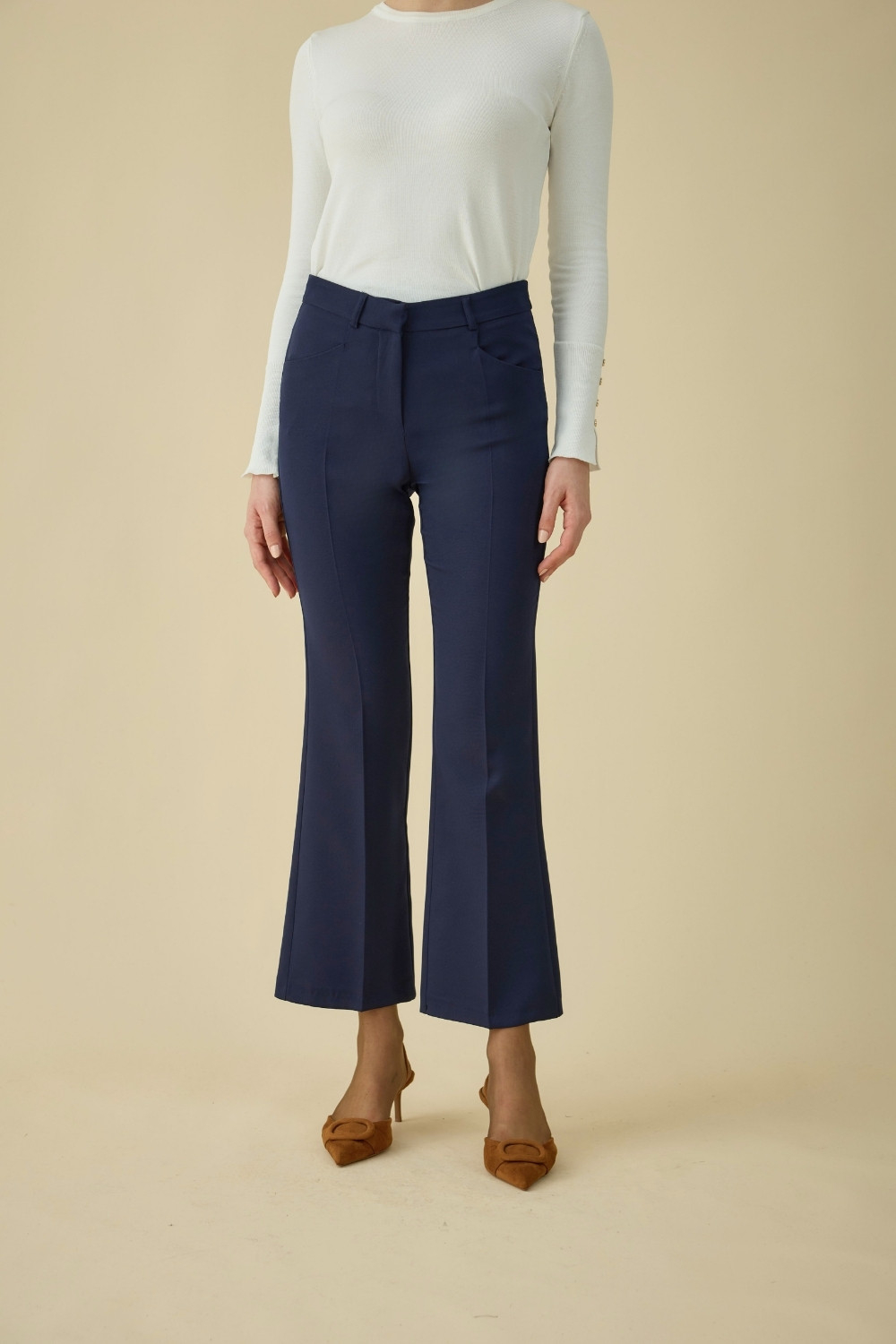 FLARE PANTOLON LACİVERT - 1