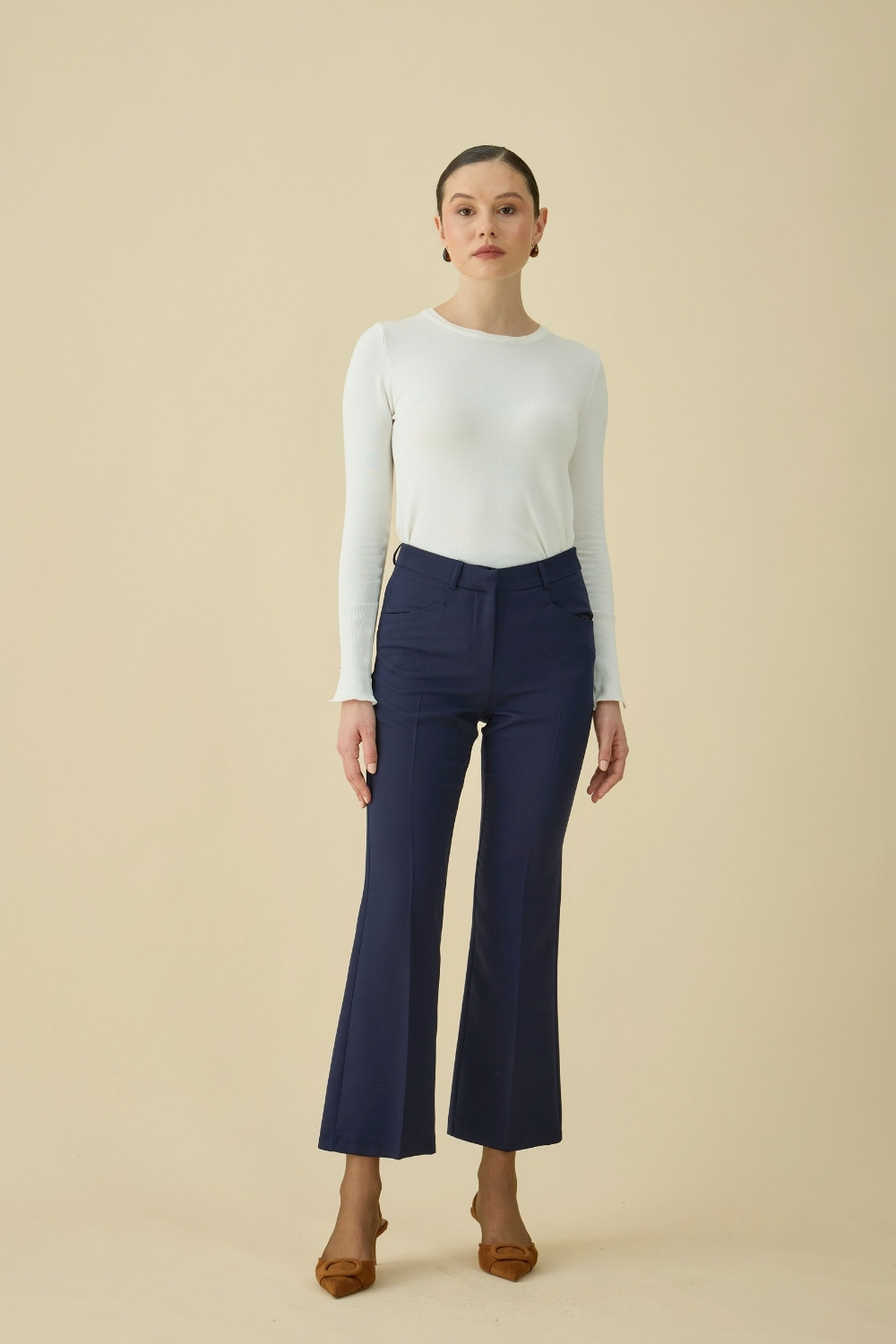 FLARE PANTOLON LACİVERT - 3