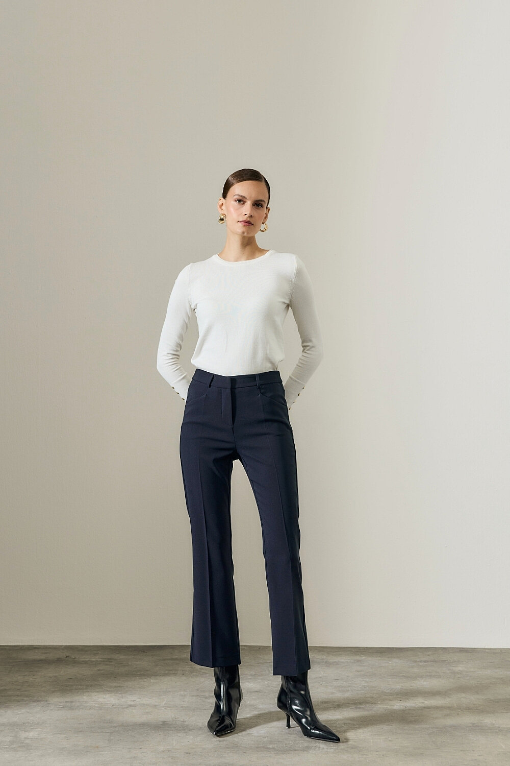 YENİ FLARE PANTOLON LACİVERT - Nur Kalay